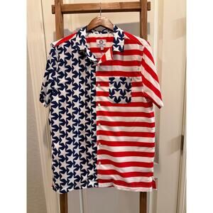 One Resolution Clothing American Flag USA 4th Of July Shirt Button Up- Med